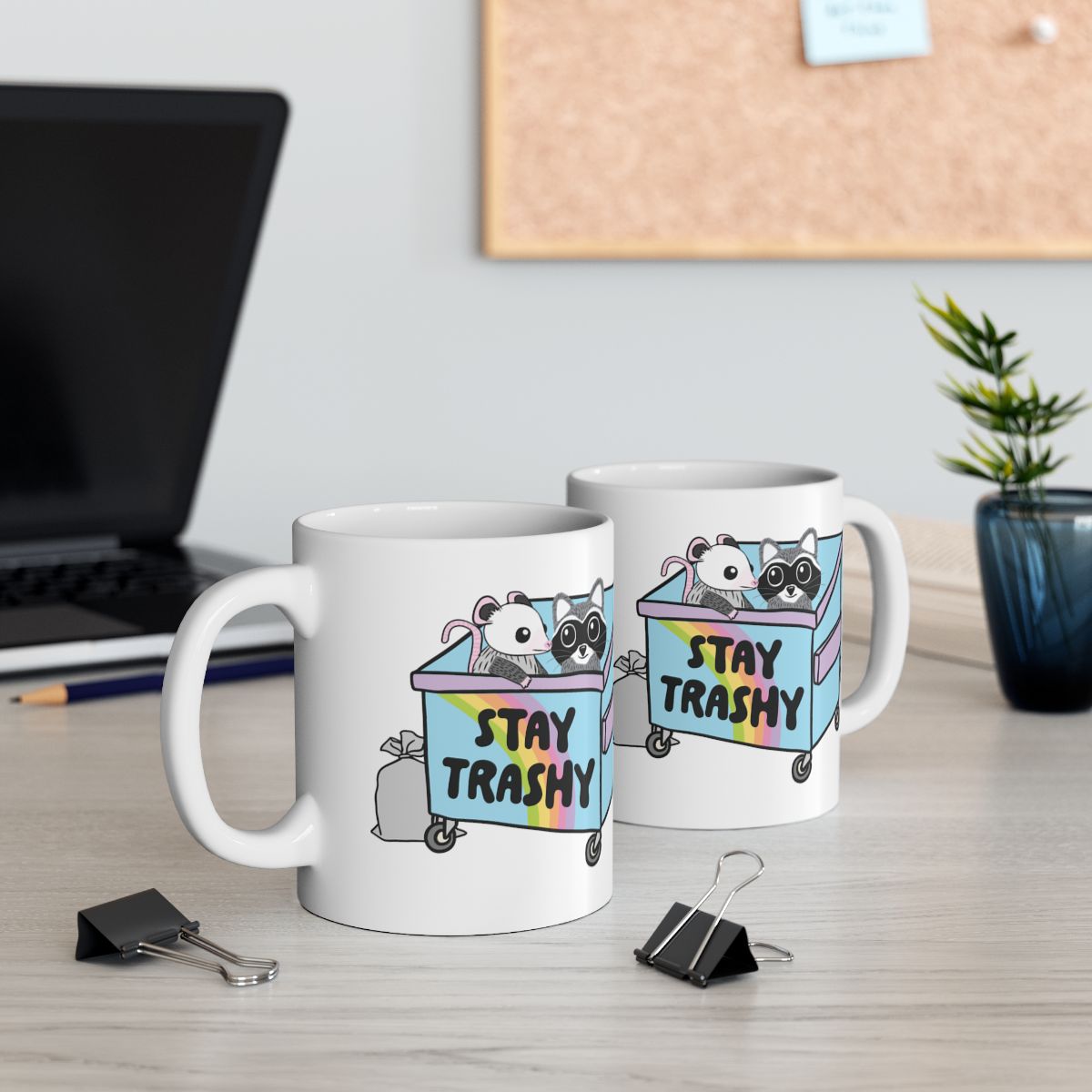 Stay Trashy Cute Animals Design Coffee Mug