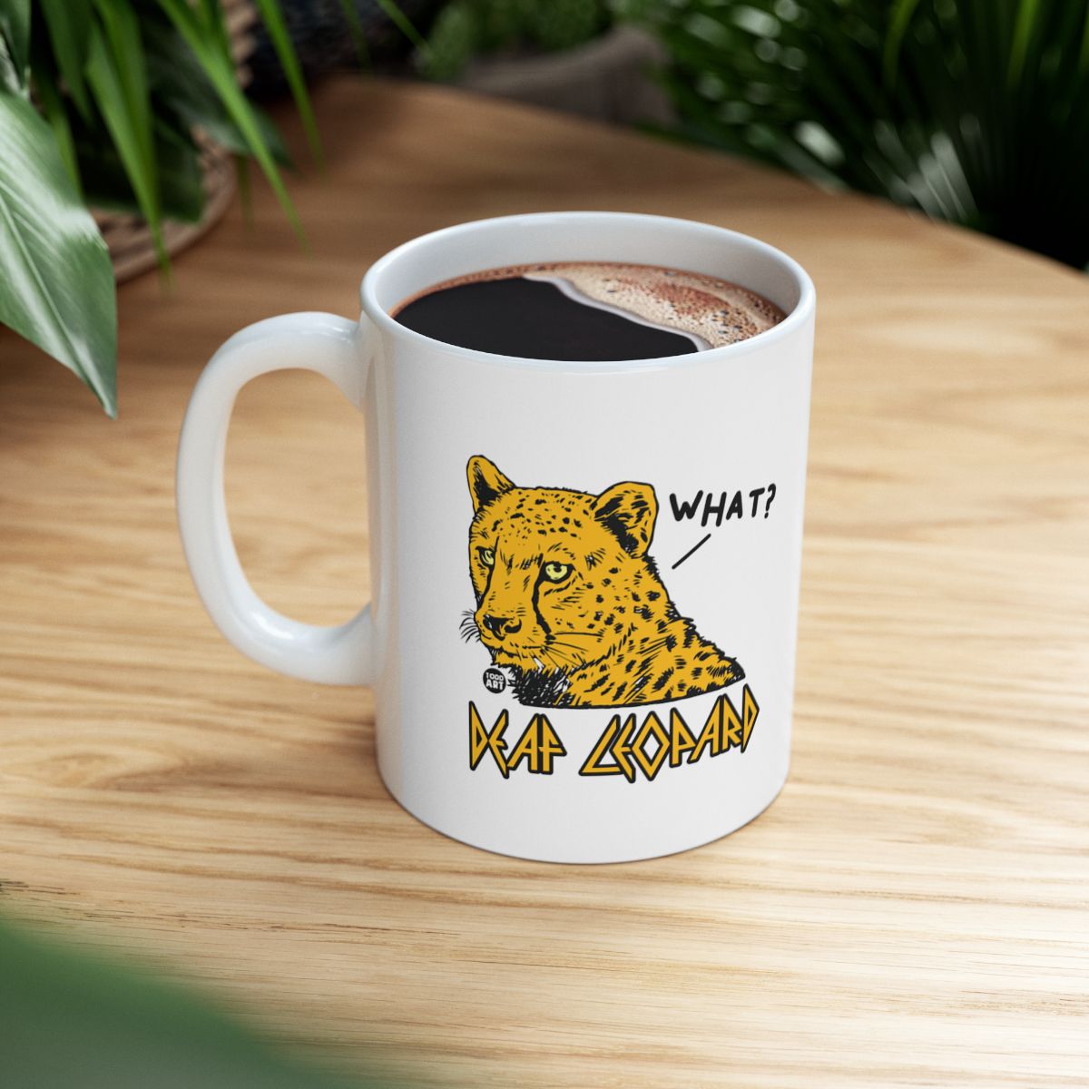 Funny Deaf Leopard What? Coffee Mug for Leopard Lovers