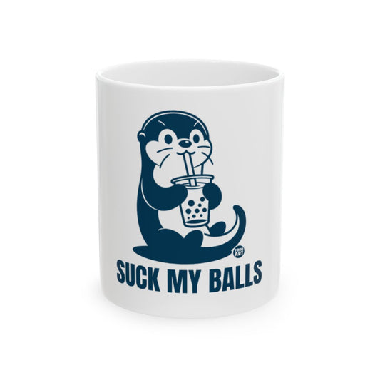 Cute Otter Drinking Boba Tea Funny Mug