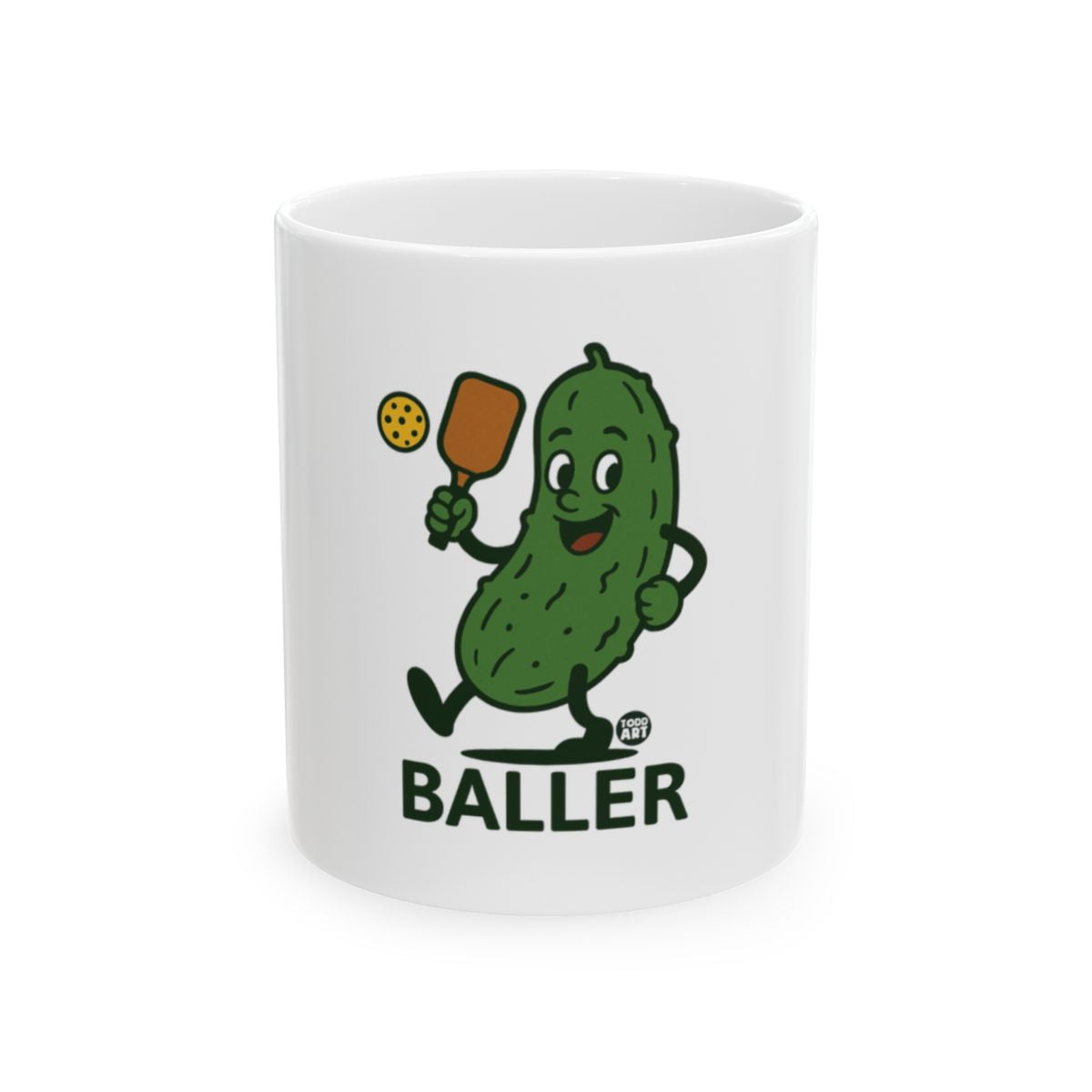 Funny Pickle Playing Paddle-Ball Baller Mug