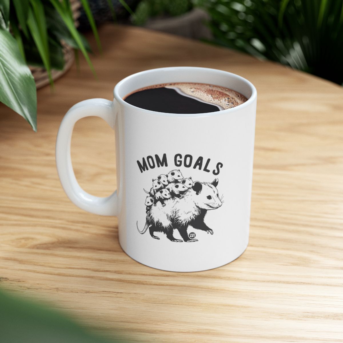 Mom Goals Cute Animal Illustration Mug