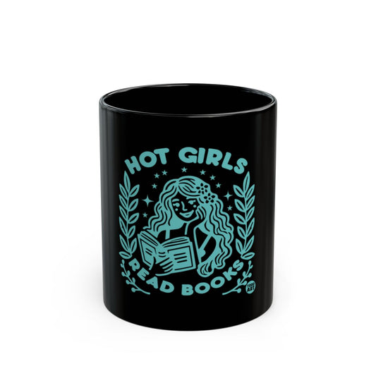 Hot Girls Read Books Black Vintage Style Mug