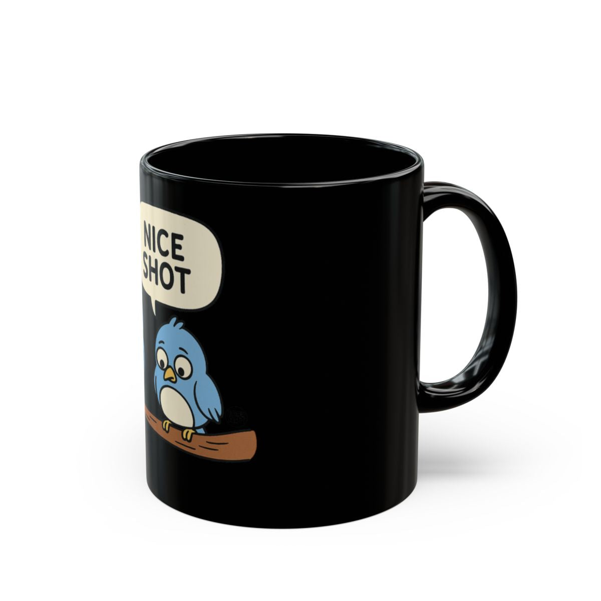 Nice Shot Bird Design Black Coffee Mug