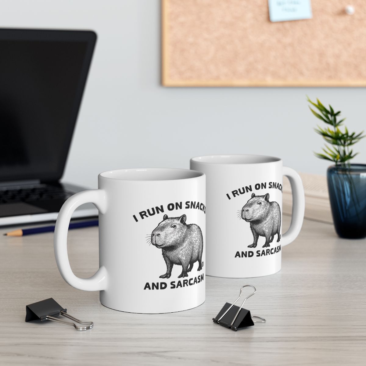 I Run on Snacks and Sarcasm Funny Mug Gift Idea