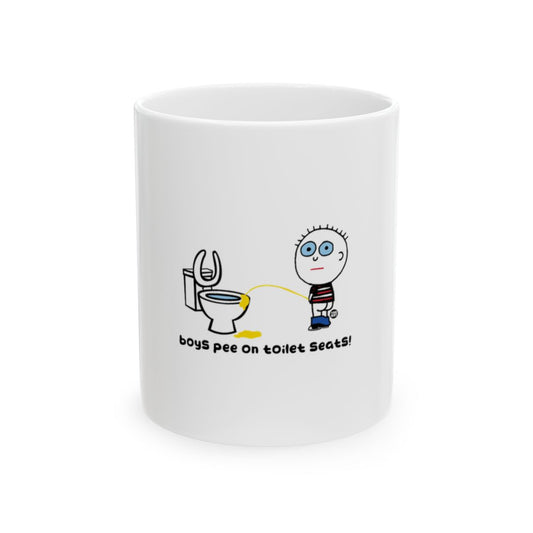 Funny Boys Pee On Toilet Seats Mug