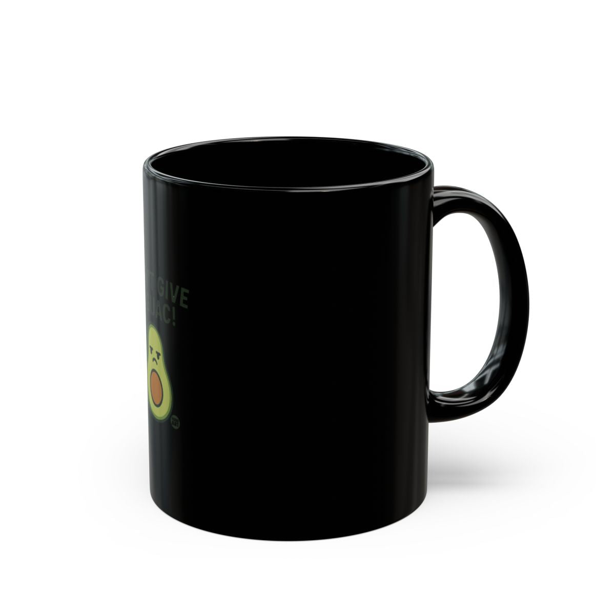 Avocado Design Black Mug With Adorable Expressions