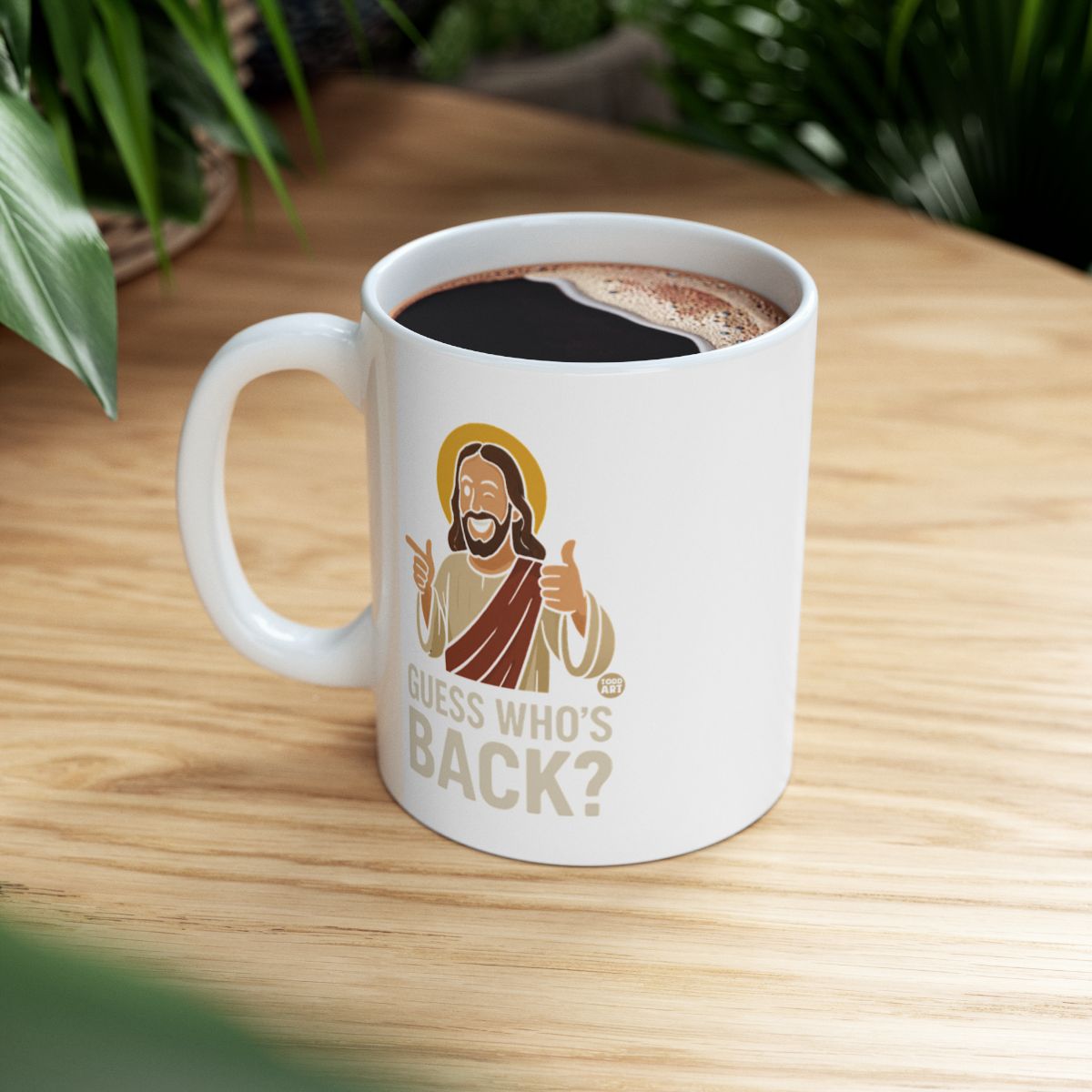 Guess Who's Back Jesus Coffee Mug Christianity