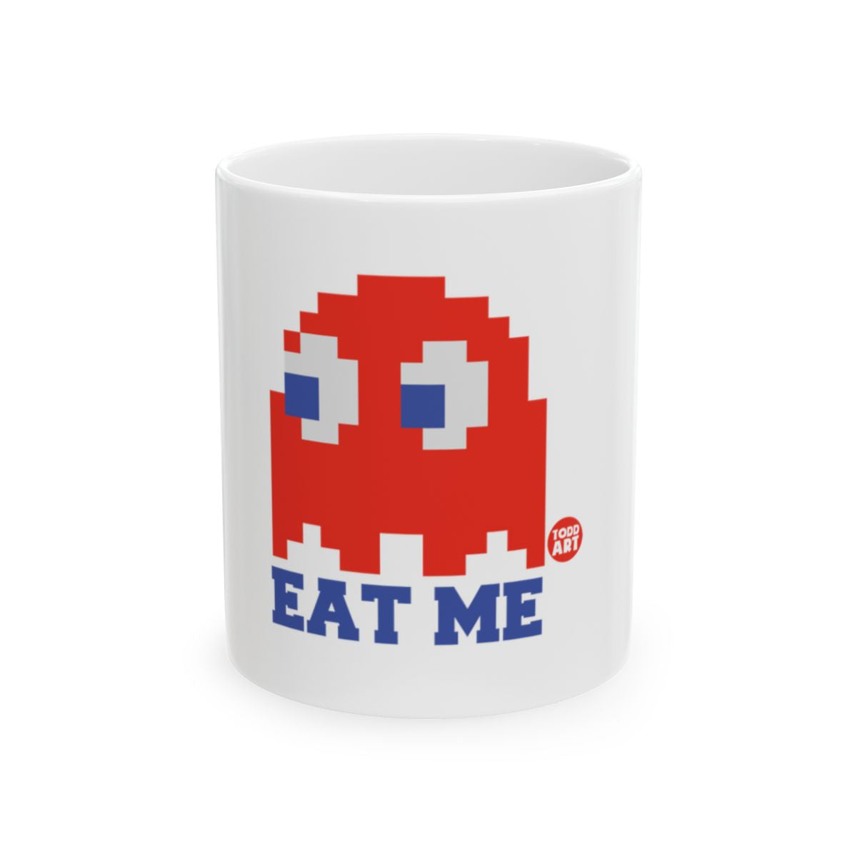 Funny Pixelated Red Monster Mugs Eat Me