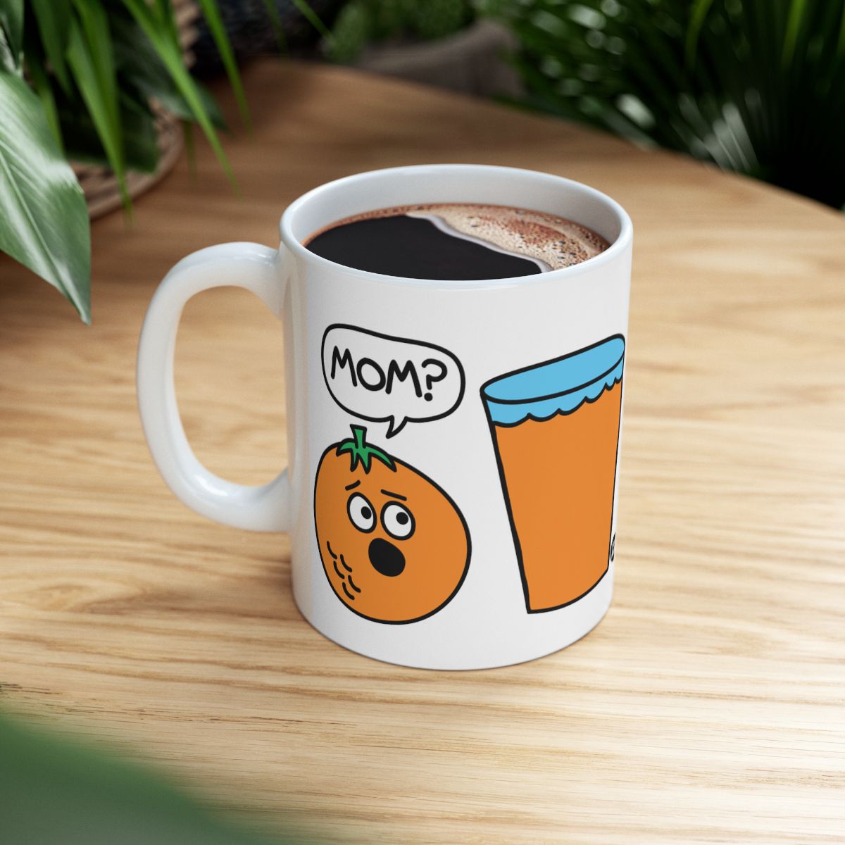 Funny Cartoon Orange Mom Mug for Coffee or Tea Lovers