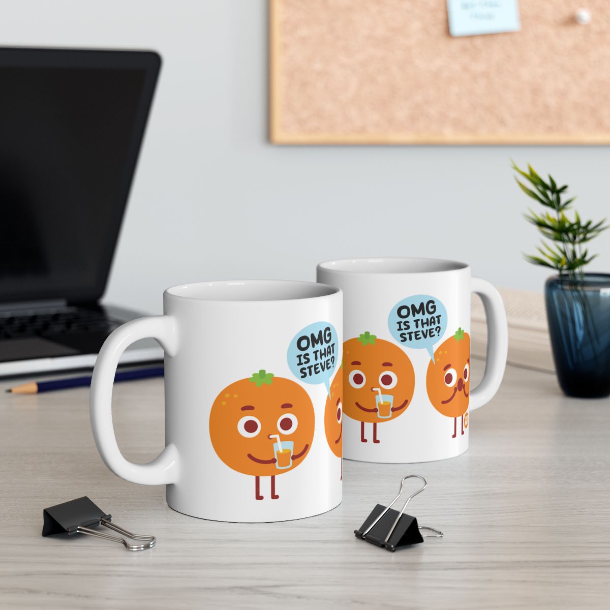 OMG Is That Steve Cartoon Orange Mug