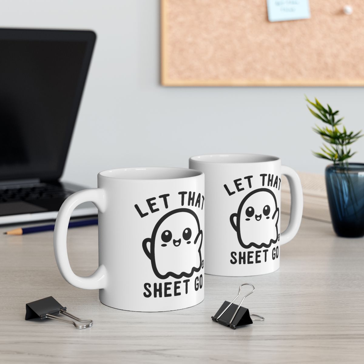 Let That Sheet Go Funny Ghost Design Coffee Mug