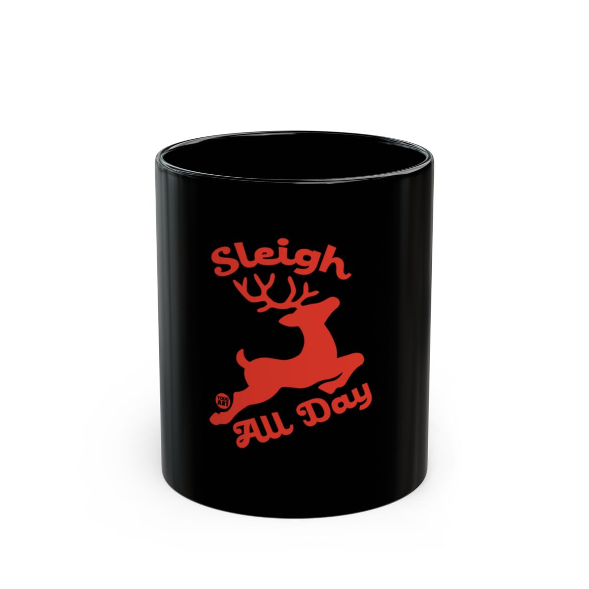 Sleigh All Day Reindeer Design Black Mug product