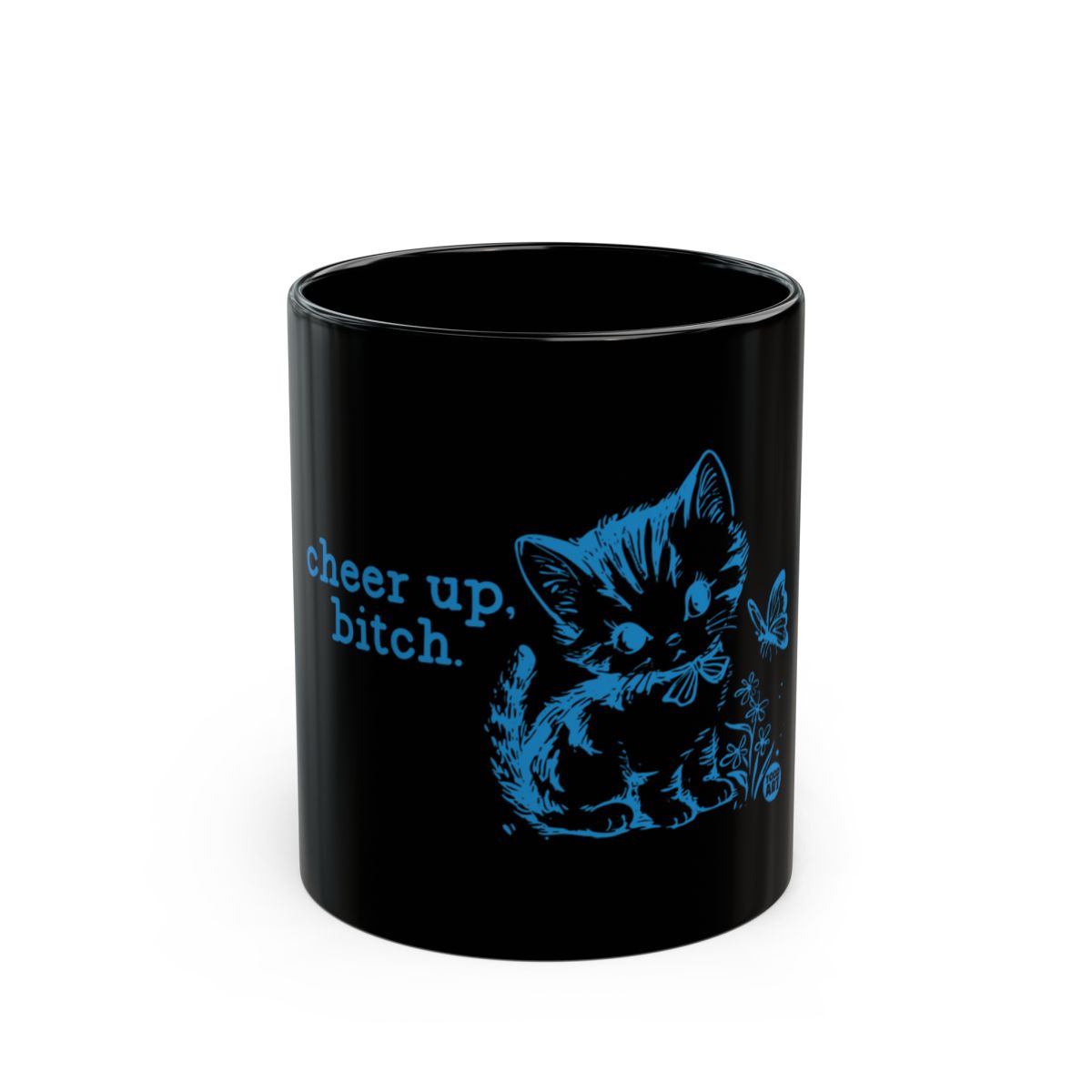 Cheer Up Bitch Cat With Butterflies Mug Product