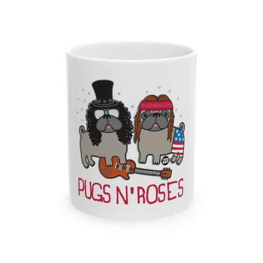 Pugs N' Roses Funny Dog Band Mug