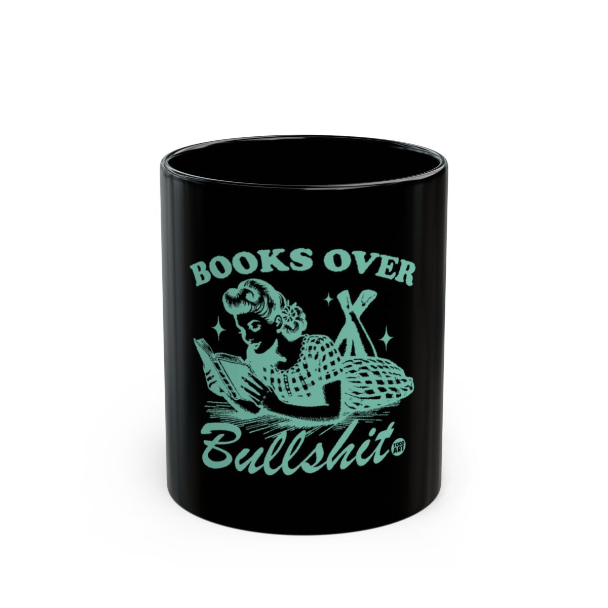Books Over Bullshit Black Coffee Mug