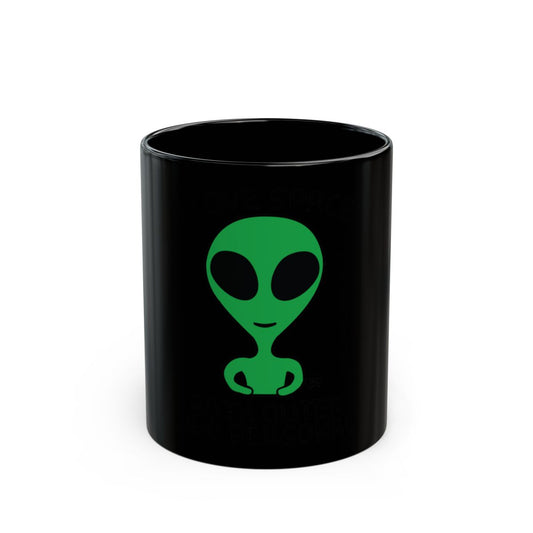 Alien Space Black Mug Unique Fun Alien Coffee Cup