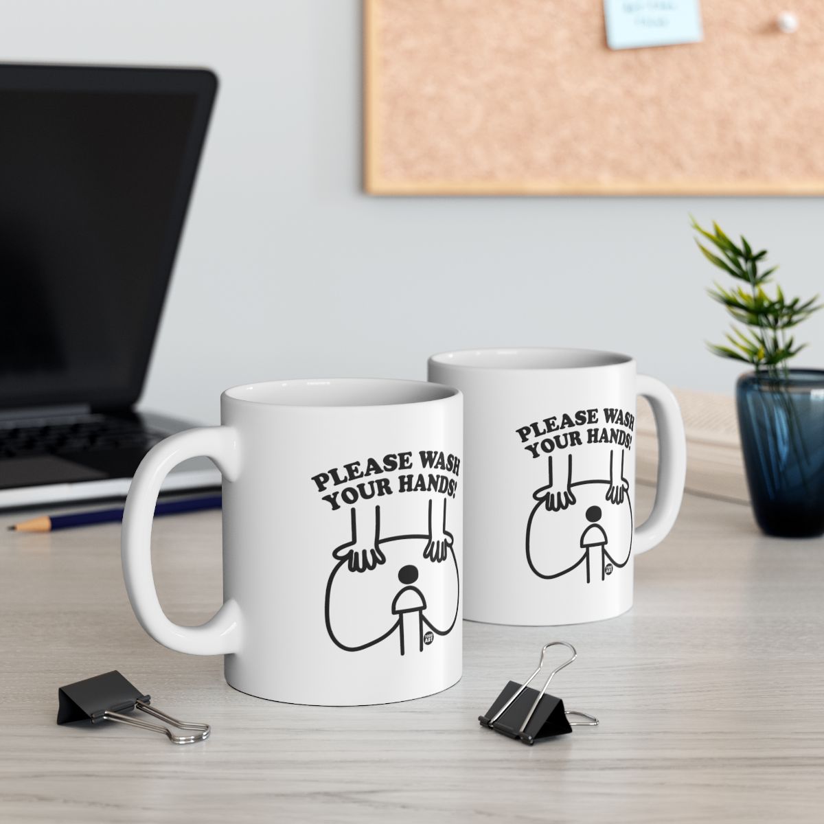 Please Wash Your Hands Artwork Coffee Mug Set