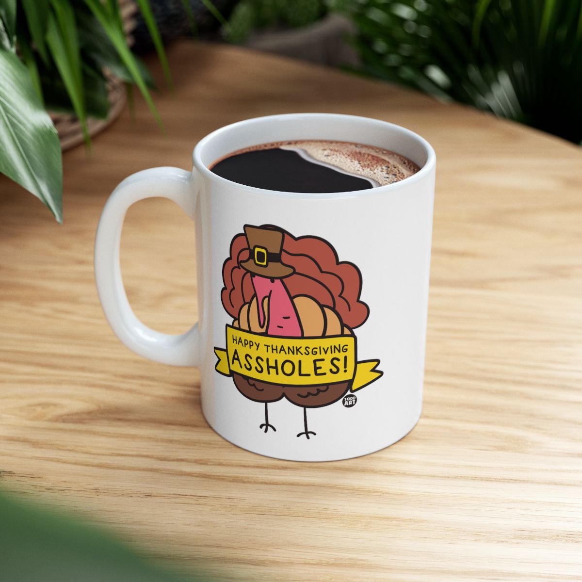 Happy Thanksgiving Assholes Funny Turkey Mug