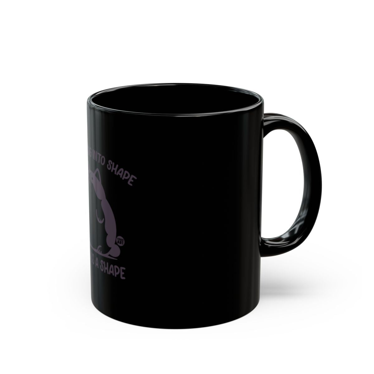 Funny Black Mug with Unique Shaped Cat Design
