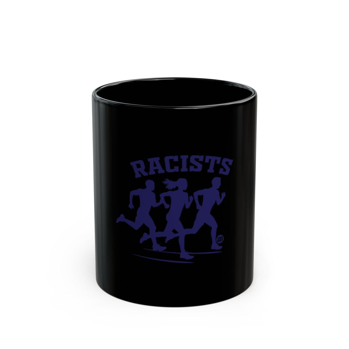 Racists Running Away Dark Themed Mug