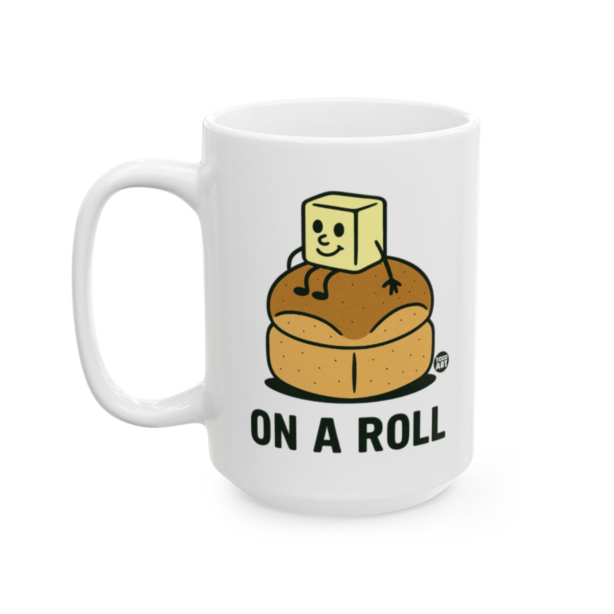 Funny Cartoon Butter On A Roll Coffee Mug
