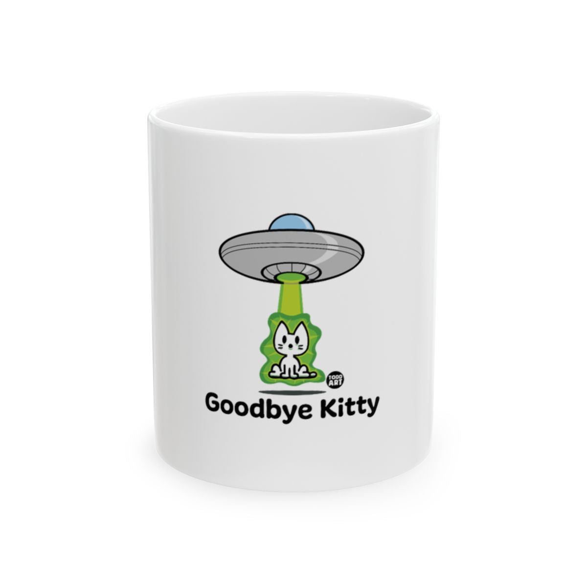 Goodbye Kitty UFO Abduction Cute Art Mug