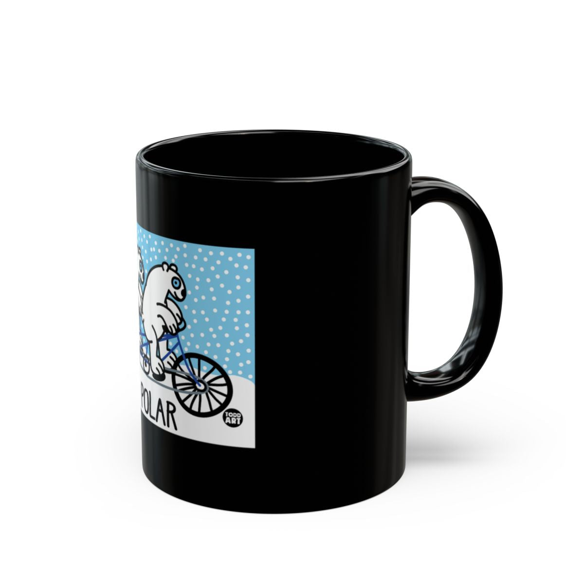 Polar Bear Riding Bicycle Mug Unique Design