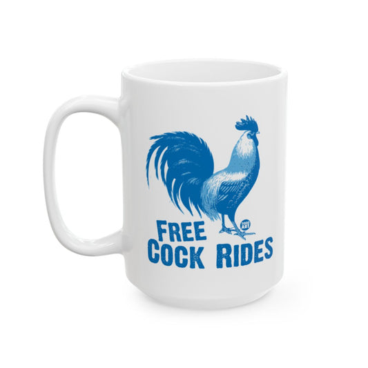 Free Cock Rides Funny Large White Mug