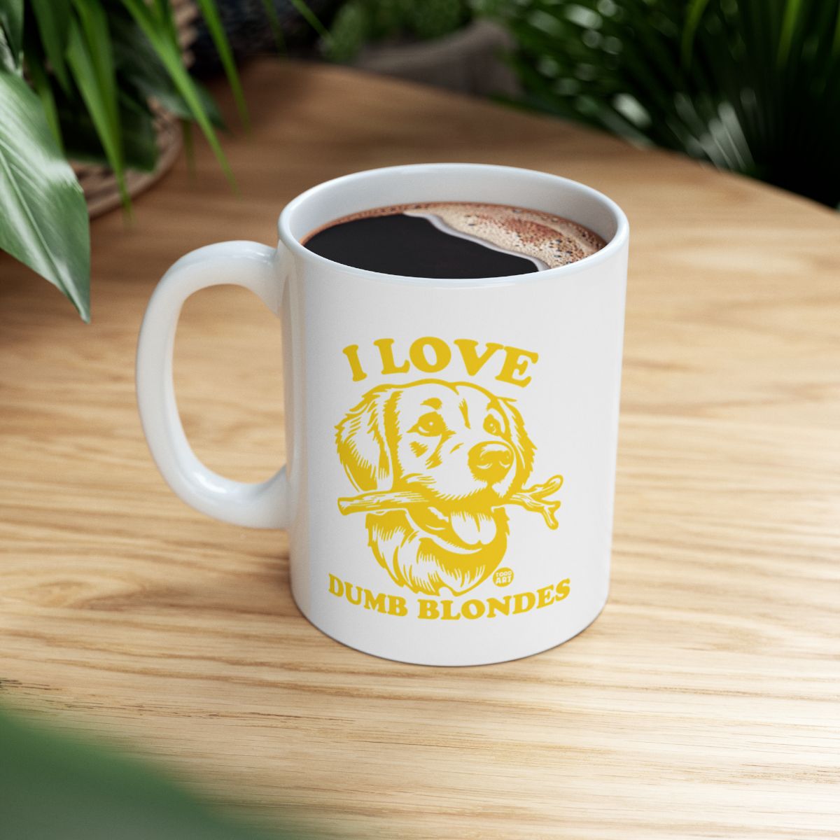 I Love Dumb Blondes Golden Retriever Coffee Mug