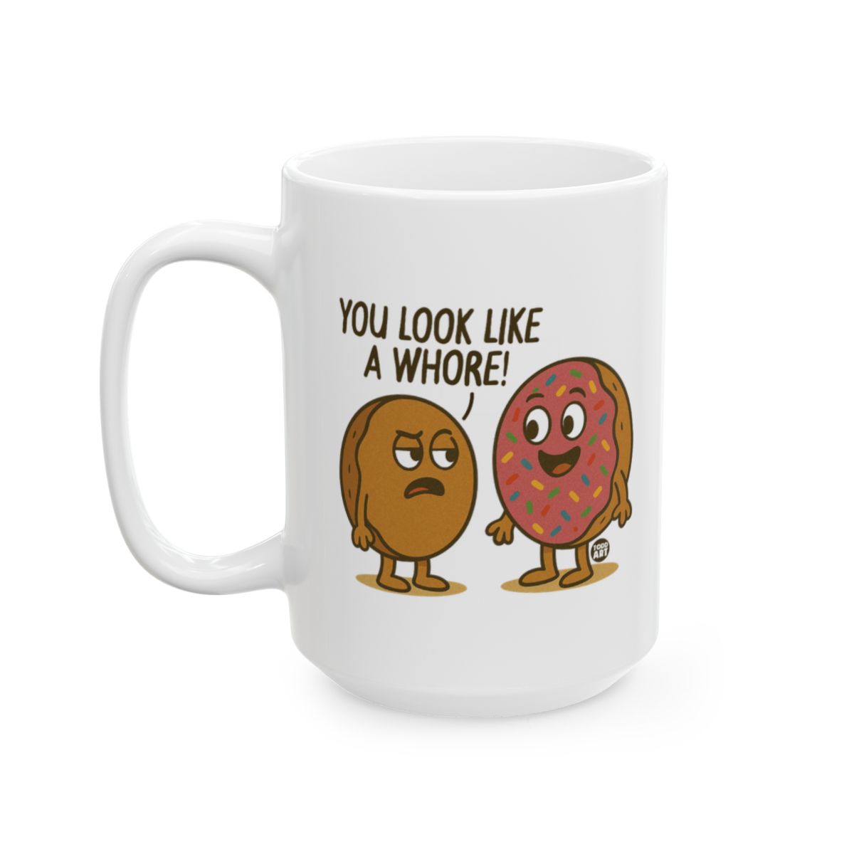 Funny Doughnut Mug with Hilarious Cartoon Characters