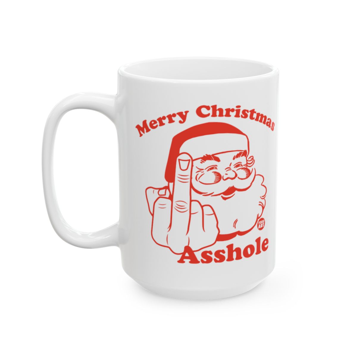 Merry Christmas Asshole Funny Santa Middle Finger Mug