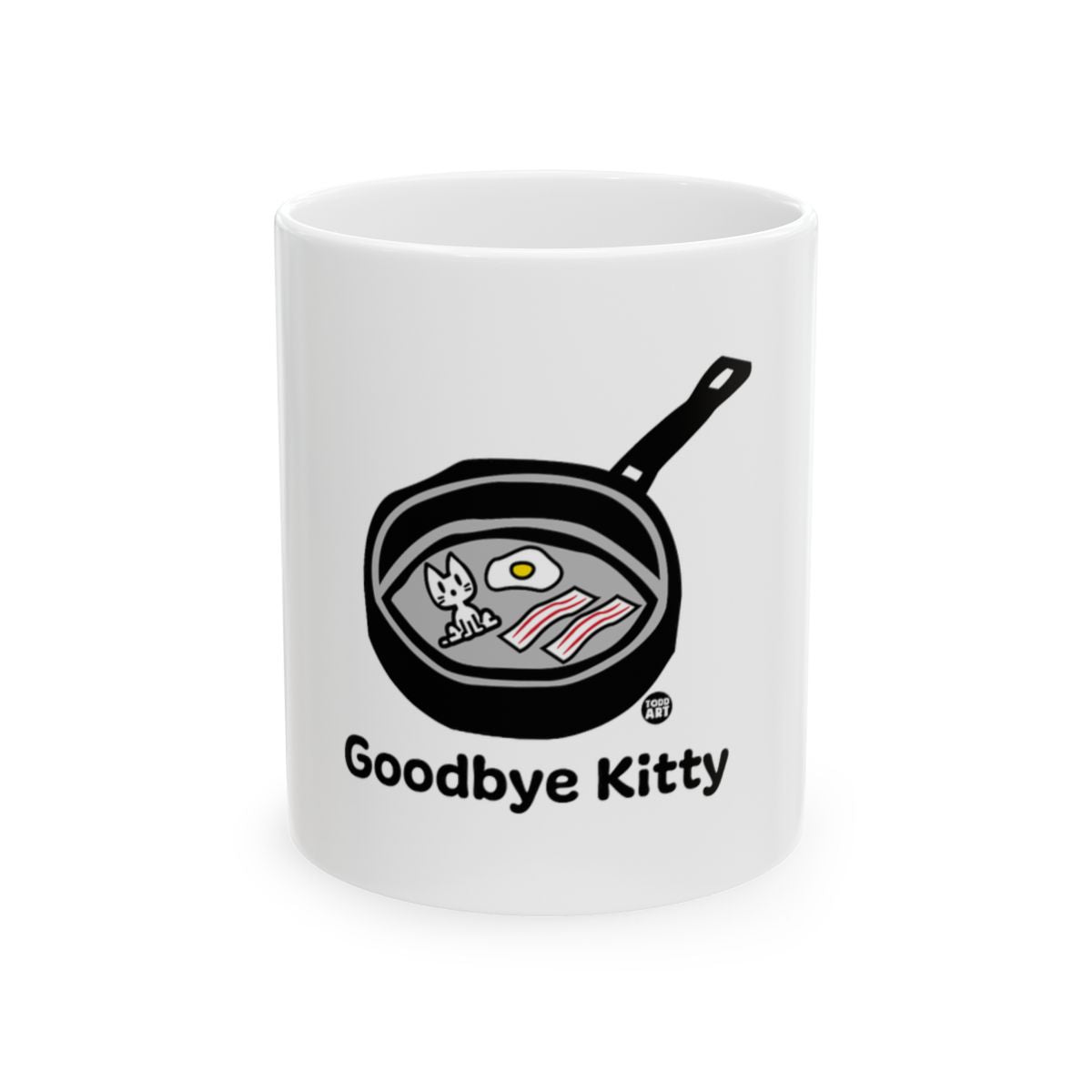 Goodbye Kitty with Frying Pan Design Mug