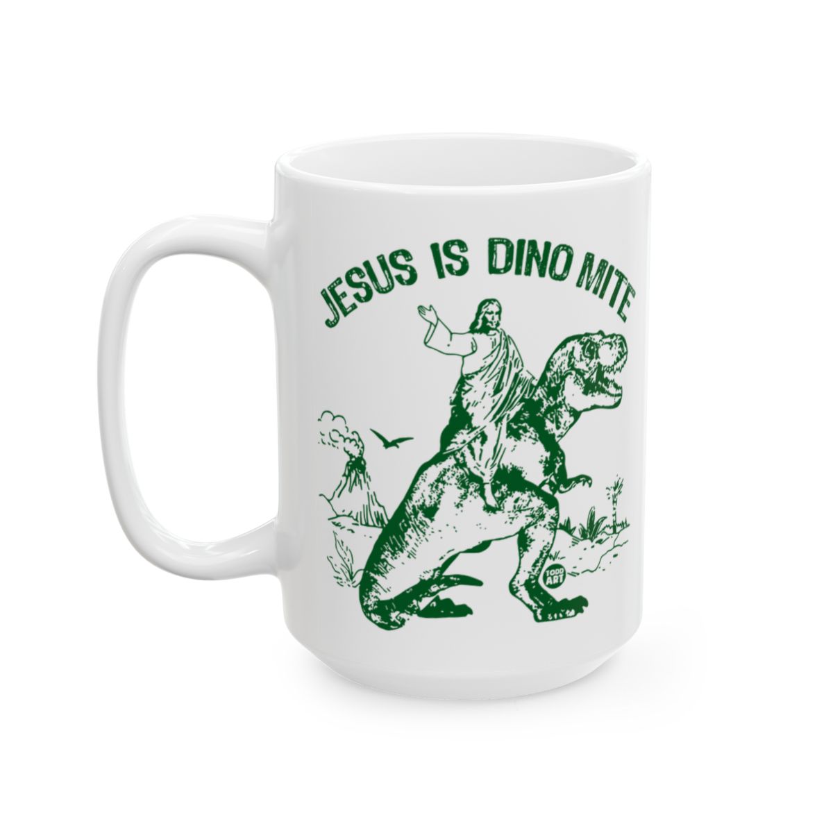 Jesus Is Dino Mite Riding Dinosaur Mug