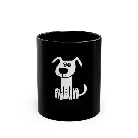 In Deep Sit Dog Illustration Mug