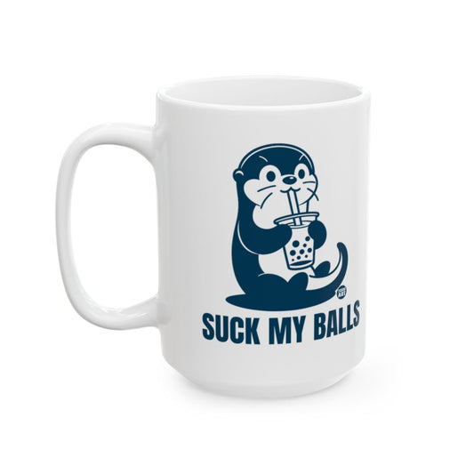 Otter Drinking Bubble Tea Suck My Balls Funny Mug