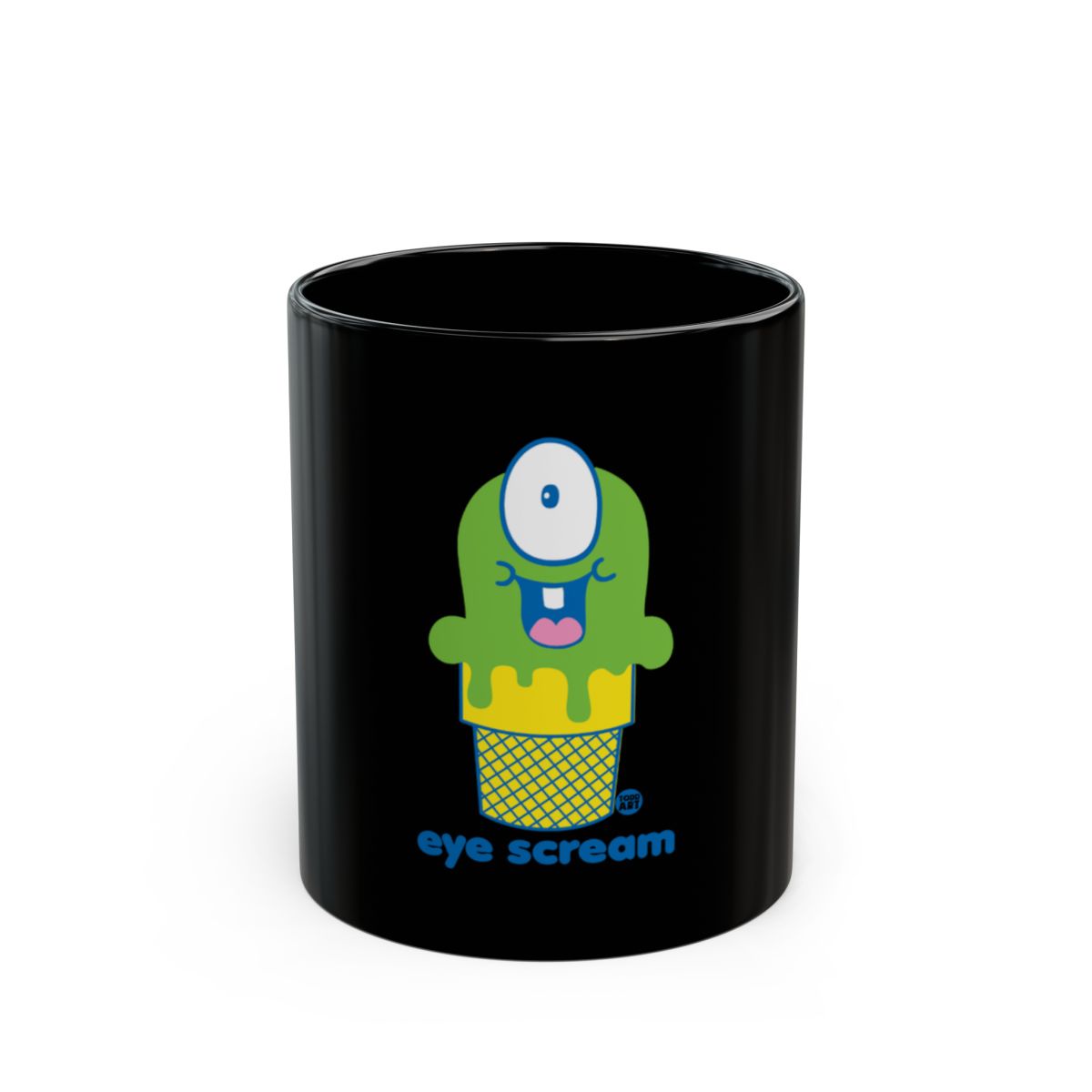 Eye Scream Monster Design Black Coffee Mug