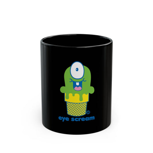 Eye Scream Monster Design Black Coffee Mug