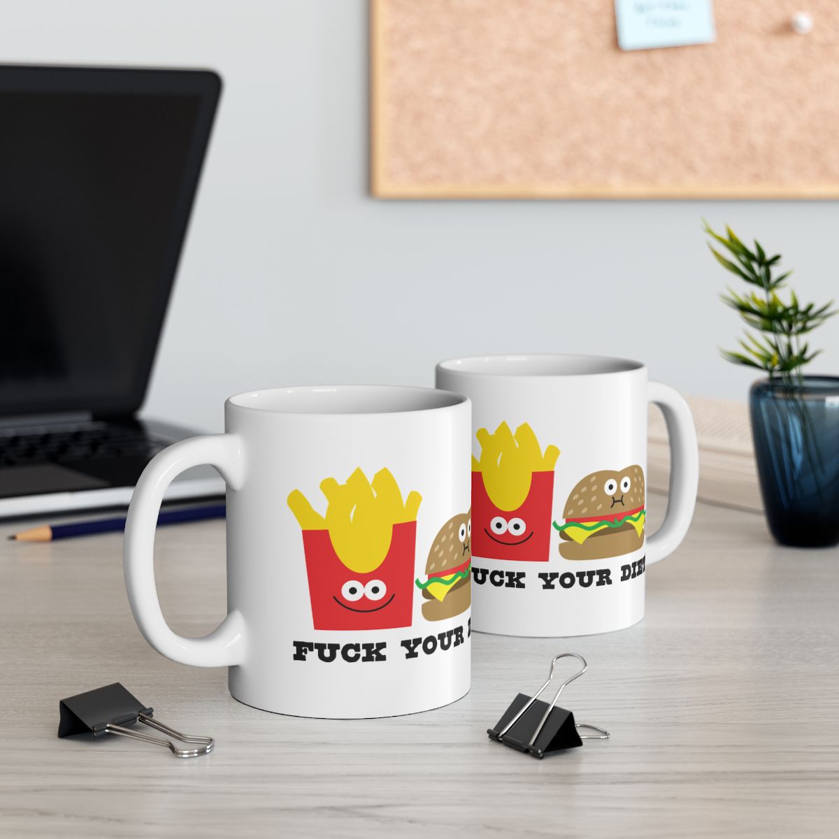 Funny Cartoon Fast Food Design Coffee Mug 11oz Mug