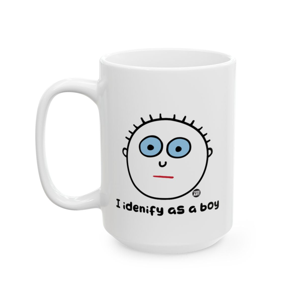 I denify as a boy with funny face print mug product