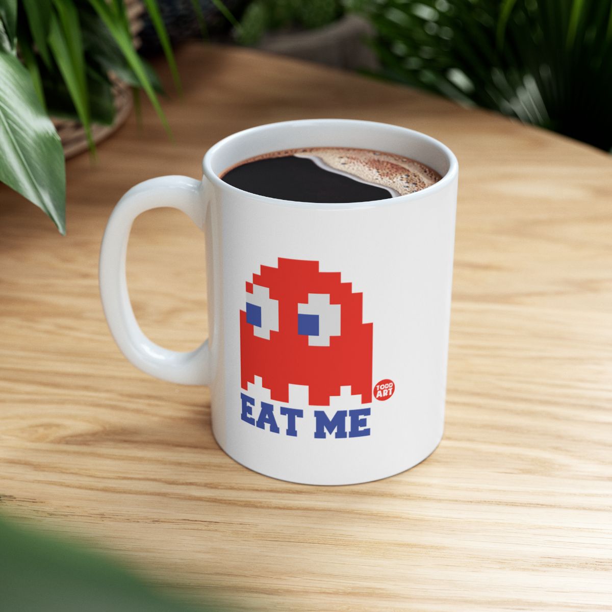 Retro Red Pixelated Character Eat Me Mug