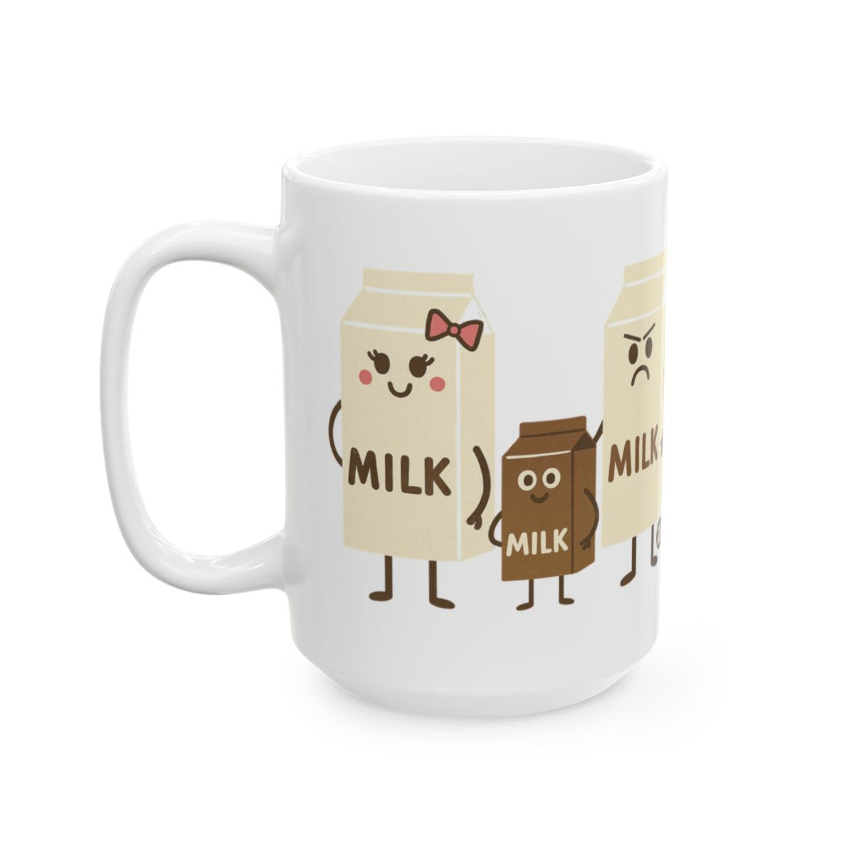 Cute Happy Milk Carton Family Illustration Mug