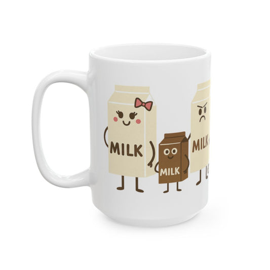 Cute Happy Milk Carton Family Illustration Mug