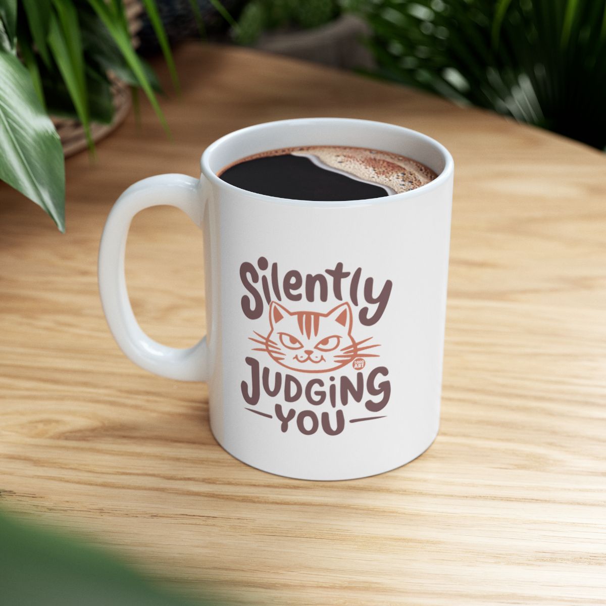 Silently Judging You Funny Cat Coffee Mug Product