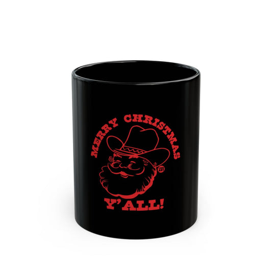 Merry Christmas Y'all Black Coffee Mug Gift
