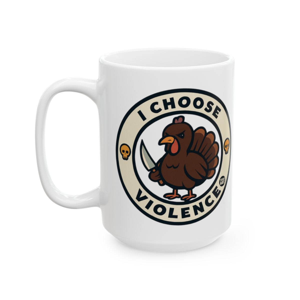I Choose Violence Chicken with Knife Graphic Mug