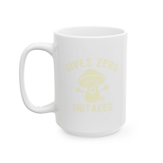 Gives Zero Shitakes Funny Coffee Mug