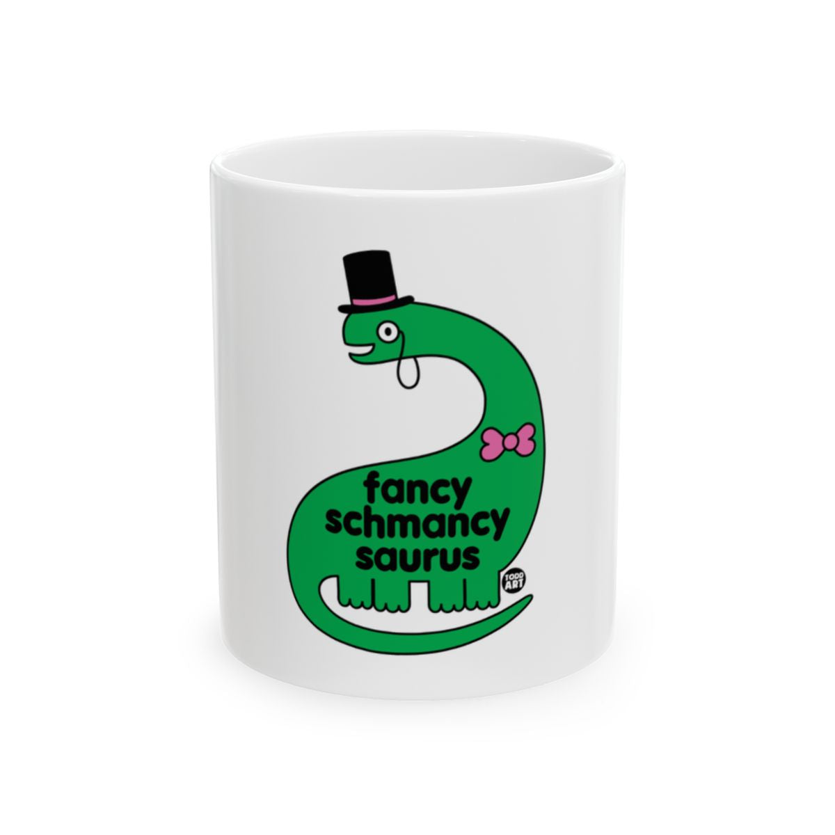 Fancy Schmancy Saurus Design on White Mug