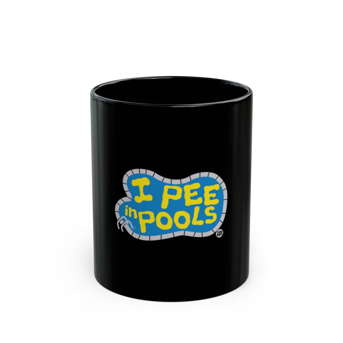 Funny I Pee in Pools Black Mug for Swimming Enthusiasts