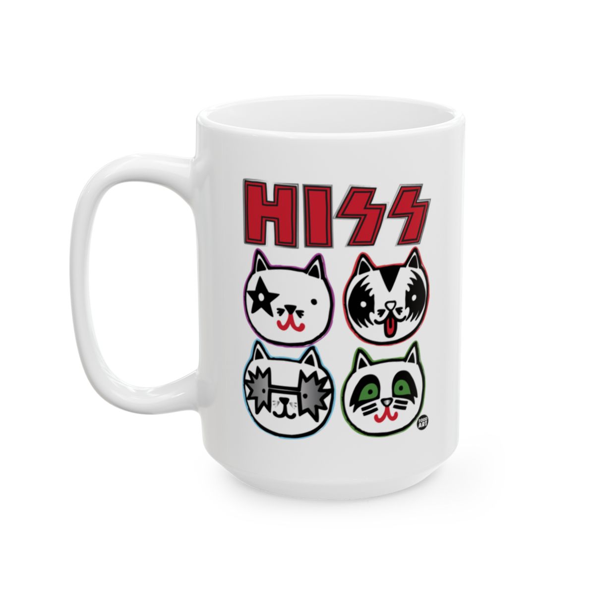 HISS Cat Band Printed Mug with Adorable Faces