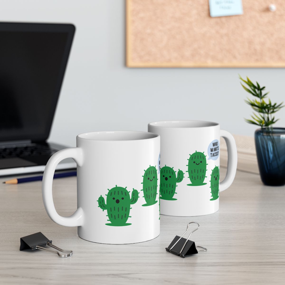 Who Wants Tacos Cactus Design White Mug Product